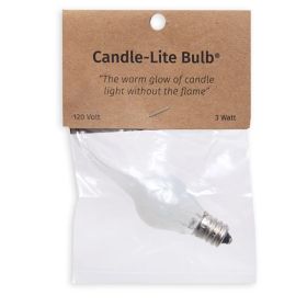 3 Watt Large Candle-Lite Light Bulb - Box of 12