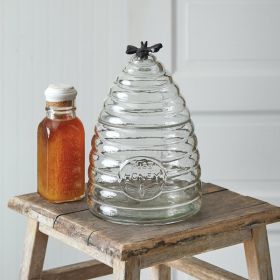 Large Honey Hive Glass Canister