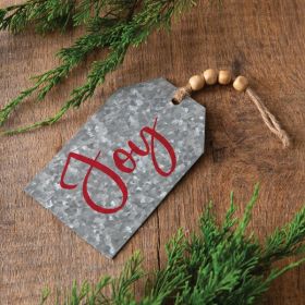 Joy Metal Tag Ornament - Box of 4