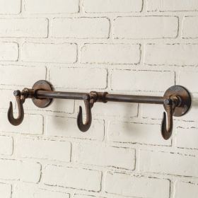 Industrial Three Hook Wall Rack