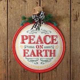 Peace On Earth Metal Ornament Sign