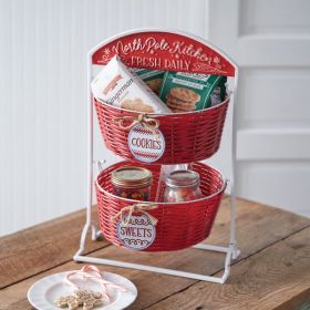 North Pole Kitchen Two-Tier Basket