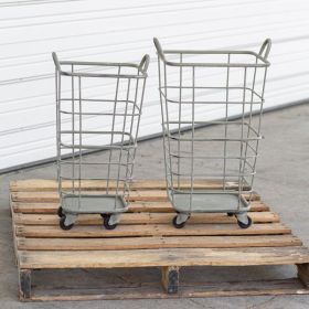 Set of Two Heavy Duty Rolling Storage Baskets