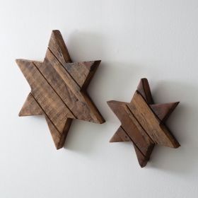 Set of Two Salwood Christmas Stars