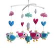 Blue Pink Birds Handmade Baby Boys Girls Musical Crib Mobile Nursery Mobile Hanging Toy - Default