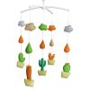 Baby Crib Mobile Green Orange Cactus Handmade Musical Mobile Baby Shower Gift Nursery Decor - Default