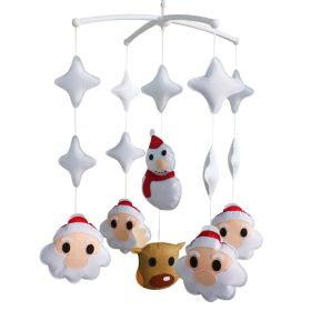 White Christmas Baby Crib Mobile Infant Room Hanging Musical Mobile Crib Toy Nursery Decor for Girls Boys; Santa - Default