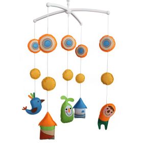 Handmade Elfin Cabin Baby Crib Mobile Nursery Room Decor Musical Mobile Crib Toy for Girls Boys - Default