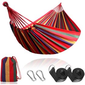 Outdoor Garden Camping Hammock With Straps;  Durable Hammock Holds - Red - 280*80cm