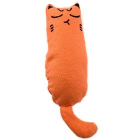 Cat Catnip Toys Playing Teeth Cleaning Plush Pillow Scratcher Pet Catnip Teeth Grinding Chew Toys - Orange