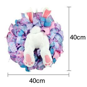 2023 Easter Rabbit Wreath Colorful Easter Rabbit Garlands Door Oranments Happy Easter Party Decor Bunny Wall Front Door Hanging - Rabbit Wreath D - CN