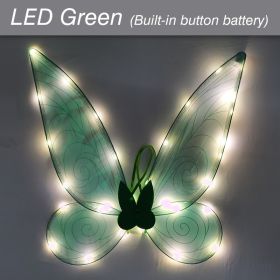 LED Fairy Wings Glowing Sparkle Butterfly Elf Princess Angel Wings Halloween Party Cosplay Costumes Performance Photography Prop - LED Green - China