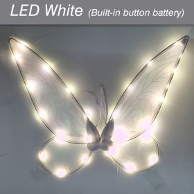 LED Fairy Wings Glowing Sparkle Butterfly Elf Princess Angel Wings Halloween Party Cosplay Costumes Performance Photography Prop - LED White - China