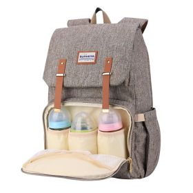 SUNVENO Fashion Diaper Bag Mommy Maternity Nappy Bag Large Capacity Travel Backpack Nursing Bag for Baby Care - brown