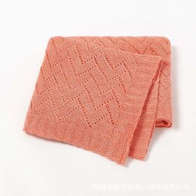 Kids Hollow Carved Graphic Solid Color Knitted Blanket - Average Size (0-12Y) - Orange