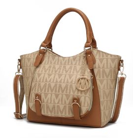 MKF Collection Fula Signature Satchel Bag by Mia k - Beige - Polycarbonate