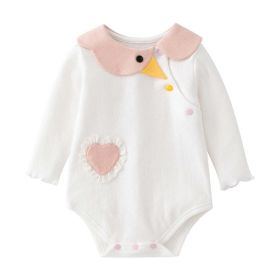 Baby Girl Cartoon Shape Long Sleeve Cute Onesies Bodysuit - 73 (6-9M) - White