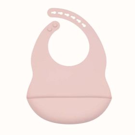 Baby Solid Color Food Grade Silicone Bibs - Average Size (0-8Y) - Light Pink