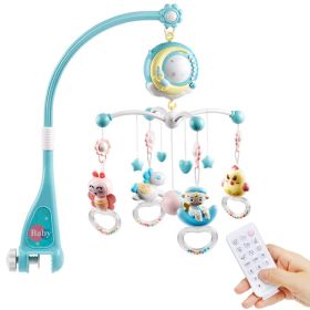 Baby Musical Crib Bed Bell Rotating Mobile Star Projection Nursery Light Baby Rattle Toy  - Blue