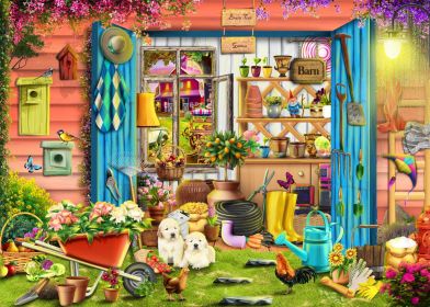 Flower Barn Jigsaw Puzzles 1000 Piece - Default Title