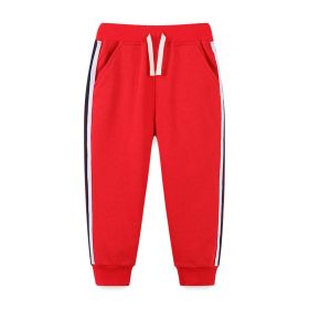 Baby Boy Side Striped Pattern Autumn New Style Sport Trousers - 90 (12-24M) - Red