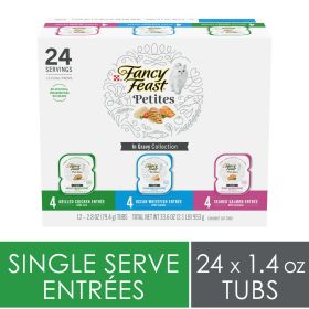 Purina Fancy Feast Petites Wet Cat Food Variety Pack, 1.1 oz Tub - Fancy Feast