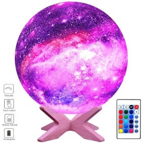 3D Printing Galaxy Lamp Moonlight USB LED Night Lunar Light Touch Color Changing Moon Lamp - 12cm