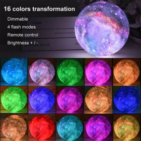 3D Printing Galaxy Lamp Moonlight USB LED Night Lunar Light Touch Color Changing Moon Lamp - 15cm