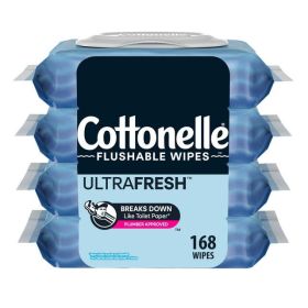 Cottonelle Ultra Fresh Flushable Wipes, 4 Flip-Top Packs, 42 Wipes per Pack (168 Total) - Cottonelle