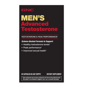 GNC Men's Advanced Testosterone, 60 Capsules, Supports Healthy Testosterone Levels and Peak Male Performance - GNC