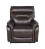 Contemporary Top-Grain Leather Recliner Set - Power Footrest, Power Headrest - Control Panel, USB Port, Home Button - as Pic