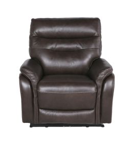 Contemporary Top-Grain Leather Recliner Set - Power Footrest, Power Headrest - Control Panel, USB Port, Home Button - as Pic