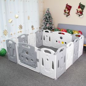 Gupamiga Foldable Baby playpen Baby Folding Play Pen Kids Activity Centre Safety Play Yard Home Indoor Outdoor New Pen - grey