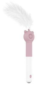 Pet Life 'KITIQUE" 3-in-1 Retractable and Extendable Feathered and Laser Wand Kitty Cat Teaser - Pink