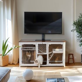 Wooden Cat House, cat villa, cat cages indoor, TV stand with cat house - as Pic