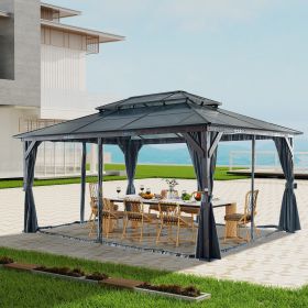 Big size Wooden Legs Gazebos-Double Roof Sunshade- kk outdoor - 12*16FT