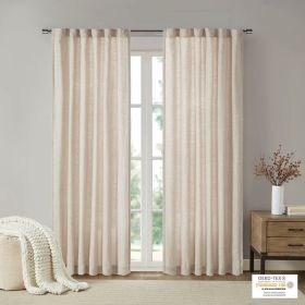 Faux Linen Rod Pocket and Back Tab Fleece Lined Curtain Panel(Only 1 Pc Panel) - as Pic