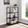 No Tools 4-Shelf Storage Bookcase, True Black Oak - True Black Oak