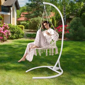 Hanging Chair Stand (Stand Only), Hammock Chair Stand for Indoor Outdoor, Heavy Duty 330 Pound Weight Capacity - As Picture