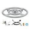 VEVOR 12 inch Round Drop-in Fire Pit Pan, Stainless Steel Fire Pit Burner Kit, Natural & Propane Gas Fire Pan with 92,000 BTU for Indoor or Outdoor Us