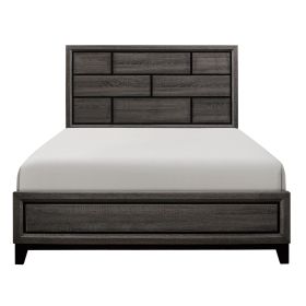 Modern Style Clean Line Design Gray Finish 1pc Eastern King Size Bed Contemporary Bedroom Furniture