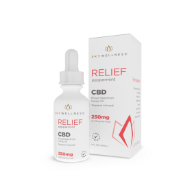 Sky Wellness CBD Relief Oil Drops 250mg Peppermint - 250mg - Peppermint