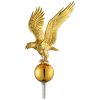 Flagpole 14" Eagle Topper Gold Finial Ornament for 20/25/30Ft Telescopic Pole Yard Outdoor - LA01