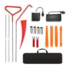 18-piece car emergency kit with window wedge, air wedge bag pump, long distance grabber, automatic trim and removal tool - TSGGQGJ001