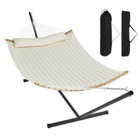 VEVOR Double Quilted Fabric Hammock Two Person Hammock with Stand 480lb Capacity - Default