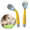 FACEGA Baby Training Spoons Forks 1 Sets with Travel Case, Toddler Feeding Utensils Set Children Tableware Travel Set BPA Free Self-Feeding Learning S