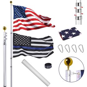 30 ft. Aluminum Flagpole with US Flag and Ball - 30 FT