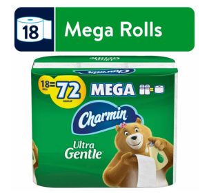 Charmin Ultra Gentle Toilet Paper, Mega Roll, 286 Sheets Per Roll, 18 Count - Charmin