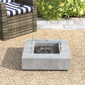 Living Source International Concrete/Glass Propane/Natural Gas Fire Pit Table - 1