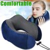 U Shaped Memory Foam Neck Pillows Soft Slow Rebound Space Travel Pillow Massage Sleeping Airplane Pillow Neck Cervical Bedding - Upgrade B Black - Chi